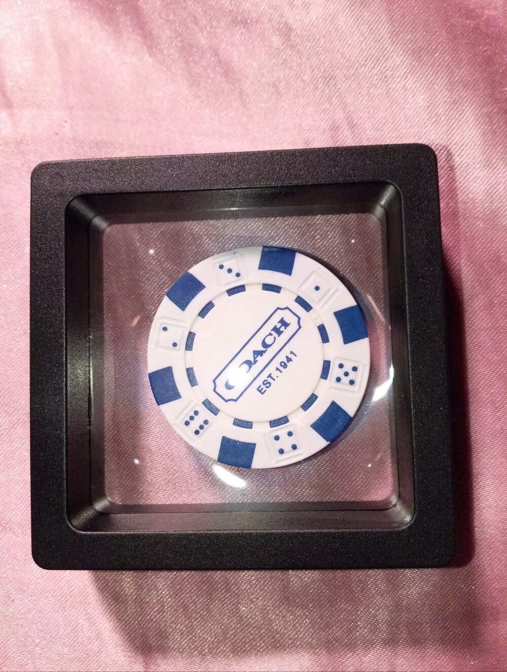 Coach Branded White & Blue Poker Chip - Home Games Collectible